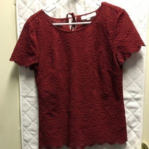 Red scalloped LOFT shirt